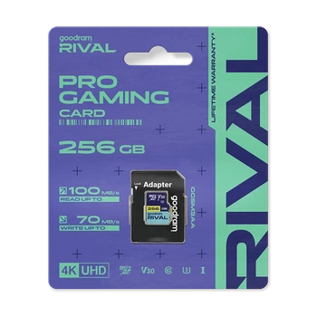 Карта памяти microSD Goodram RIVAL 256GB 100MB/s UHS-I U3 V30 с адаптером SD (TGD-GGSM3AA2560R12)