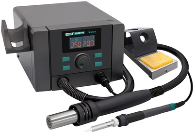 Паяльная станция 2 в 1 QUICK 8686 Pro / термофен + паяльник / 100-500°C / 50 л/мин / 1350 Вт