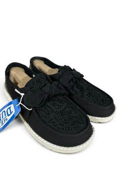 Мокасины Hey Dude Wendy Bow Embellishment (43134-001), Черный, Размер 39 (US W8) стелька 25.5 см