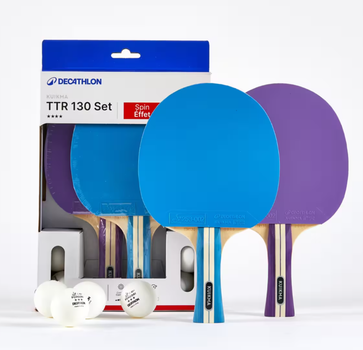 Набор для Настольного Тенниса/Пинг-Понга KUIKMA TTR130 4* ITTF (2 Ракетки, 4 Мячика) Разноцветный