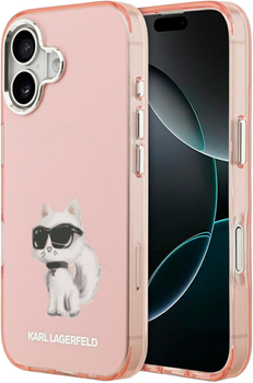 Etui Karl Lagerfeld IML Aquarelle Choupette & Logo MagSafe iPhone 17 Pink (3666339531010)
