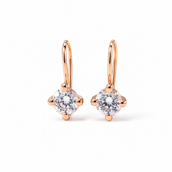 Серьги из красного золота 585 пробы с муассанитами S-0419
