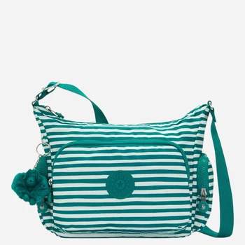Сумка крос-боді через плече жіноча тканинна середня Kipling KPKI66074GI1001 Зелена (800070353507)