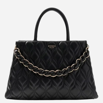 Сумка крос-боді через плече жіноча зі штучної шкіри середня Guess HWQG9733060-BLA Чорна (800070360380)