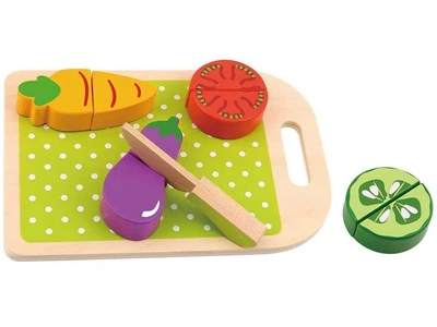 Набір овочів на липучках дерев'яний, Tooky Toy (10 елементів), TL143