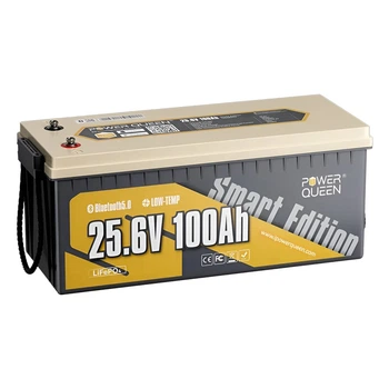 Аккумуляторная батарея литий-железо-фосфатная с Bluetooth 25.6В 100А*ч LiFePO4 Power Queen P24V100-100-BASIC-BT-8-A160 (44-00524)