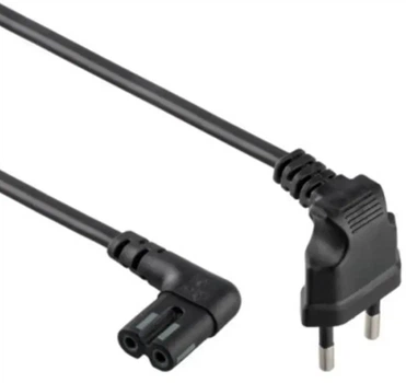 Кабель питания сетевой 2pin Black восьмерка угловая