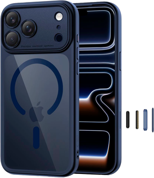 Etui Tech-Protect Magpeak Magsafe do Apple iPhone 17 Pro Transparent-Blue (5906302333837)