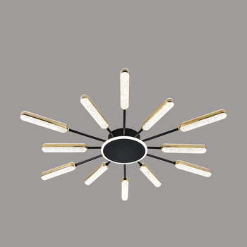 Керована світлодіодна люстра LEEDS 110W 12L+R-SMART-885x70-BLACK/GOLD-230-IP20