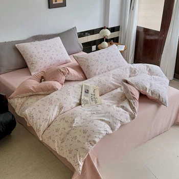 Комплект постельного белья жатка муслин Двухспальный Colorful Home цветы