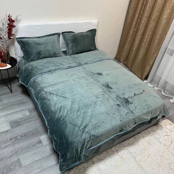 Велюровий Комплект постільної білизни "Моніка" Євро розмір