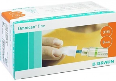 Інсулінові голки B. Braun Omnican Needles Fine 0.25 мм x 8 мм 31 г 100 шт (4046964001598)