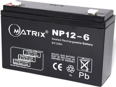 Акумуляторна батарея Matrix 6V 12Ah (NP12-6)