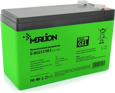 Аккумуляторная батарея MERLION Гелевая 12V-7Ah (G-MLG1270F2)