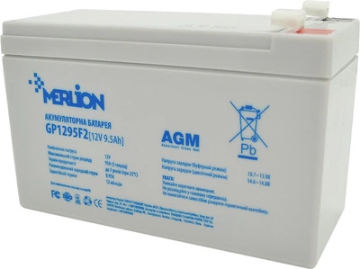 Акумуляторна батарея Merlion AGM GP1295F2 12 V 9.5Ah White (YT22465)