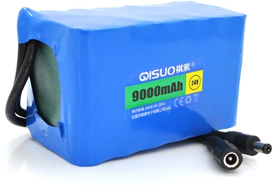 Акумуляторна батарея літієва QiSuo 24V 9A з елементами Li-ion 18650, DC5.5x2.1 (YT26014)