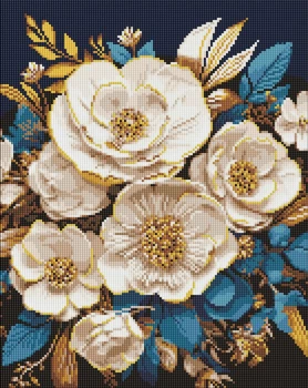 Алмазная мозаика Белая симфония с голограммными стразами (AB) ©victoria_art___ 40x50 AMO7996 Идейка