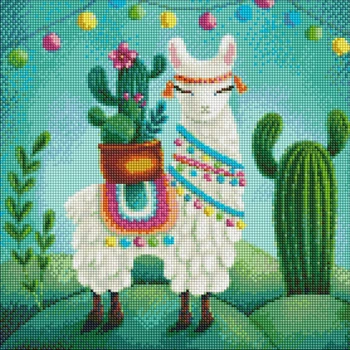 Алмазная мозаика Веселая лама ©Elena Schweitzer 40x40 AMO7574 Идейка