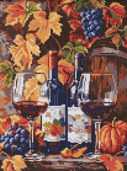 Алмазная мозаика Вино и виноградные листья ©art_selena_ua 30x40 AMO20294 Идейка