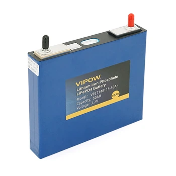 Литий-железо-фосфатный аккумулятор Vipow 3.2V 50AH LiFePO4 2000 Циклов, 150 х 28 х 135мм