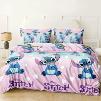 Детская постель Лило и Стич. Полуторный Комплект белья Lilo & Stitch. Gold Lux. Розовый