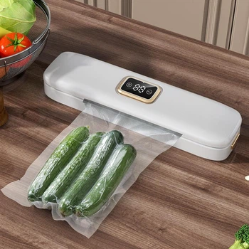 Вакууматор FreshLock AL8003 – автоматический вакуумный упаковщик для продуктов и режимами Dry/Wet - white