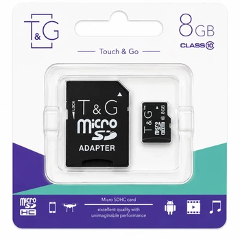 Карта пам'яті MicroSDXC T&G 8GB Class 10 UHS-I з адаптером