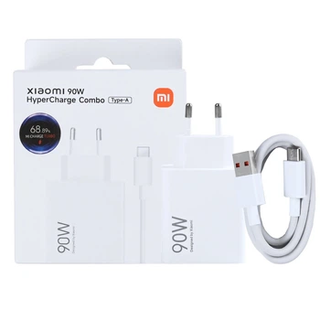 Мережевий зарядний пристрій для Xiaomi 90W USB швидке заряджання Mi Turbo Charge і QC4.0 + кабель Type-C White