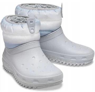 Дитячі крокси чоботи для дівчинки Crocs Classic Neo Puff Shorty Boot Light Grey (34-35, Світло сірий)