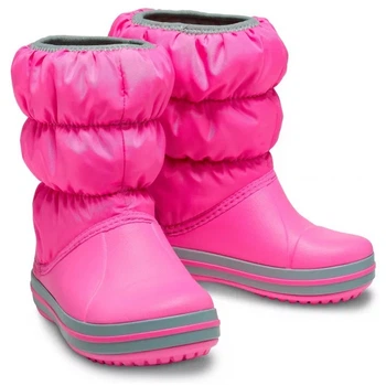 Дитячі крокси чоботи для дівчинки Crocs Winter Puff Boot Electric Pink (25-26, рожевий)