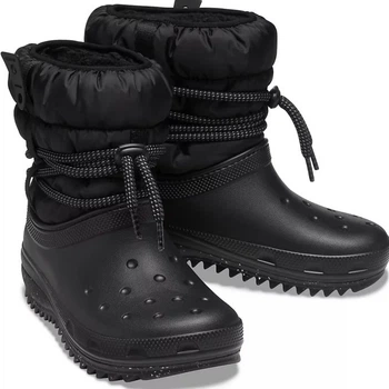 Дитячі крокси чоботи для хлопчика Crocs Classic Neo Puff Luxe Boot Black (33-34, чорний)