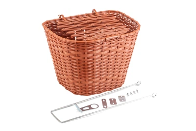 Корзина передняя 28" с крышкой, пластмассовая, коричневая SLCK-168