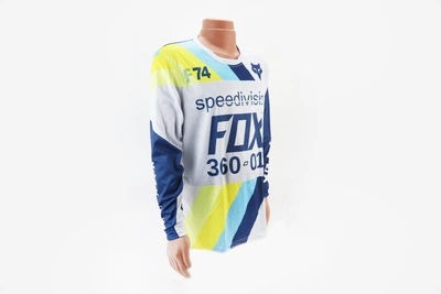 Футболка (Джерси) мужская M-(Polyester 100%), длинные рукава, бело-синяя, НЕ оригинал, тип 2