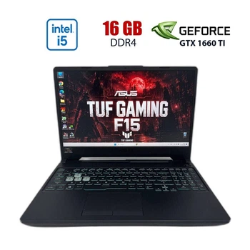 Ігровий ноутбук Б-клас ASUS TUF F15 FX506LU / 15.6" (1920x1080) IPS / Intel Core i5-10300H (4 (8) ядер по 2.50 - 4.5 GHz) / 16 GB DDR4 / 512 GB SSD / nVidia GeForce GTX 1660 Ti, 6 GB GDDR6, 192-bit / WebCam б/в