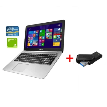 Игровой ноутбук Б-класс Asus K501LX / 15.6" (1920x1080) TN / Intel Core i5-5200U (2 (4) ядра по 2.2 - 2.7 GHz) / 8 GB DDR3 / 1000 GB HDD / nVidia GeForce GTX 950M, 2 GB GDDR5, 128-bit / WebCam / Win 10 Home б/у + Подарок Флеш-накопитель 64GB