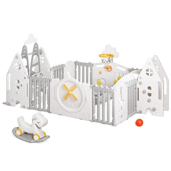 Дитячий манеж Mealux трансформер 4 в 1 (KD-C051 Grey/White)