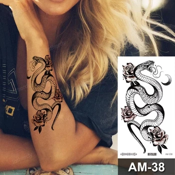 Тимчасове тату Змія 16х9 см AM38