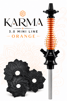 Шахта Karma 3.0 Mini Line Orange для кальяна под уплотнитель 46см с деревянной накладкой