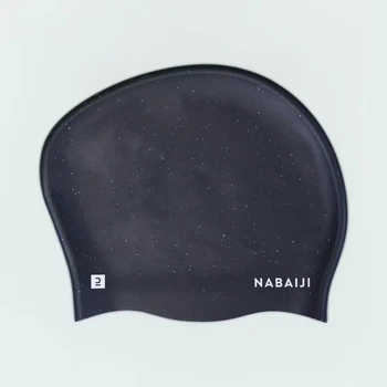 Шапочка для Плавания, Бассейна NABAIJI Силиконовая Черный для Длинных Волос