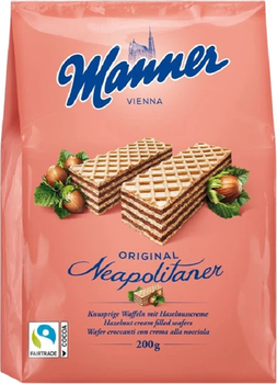 Вафли Manner Zarties Neapolitaner с ореховым кремом 200 г 9000331627229