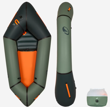 Річковий Надувний Туристичний Каяк ITIWIT PR100 Одномісний 205 х 95 х 40 см Зелений