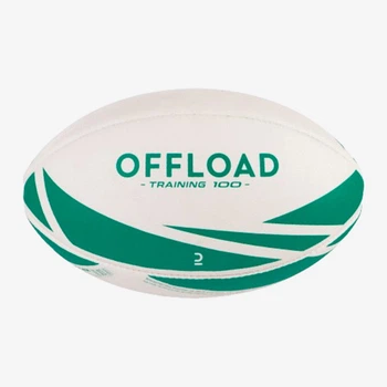 Мяч для Регби OFFLOAD R100 №3 от 6 – 9 лет Бело-Зеленый