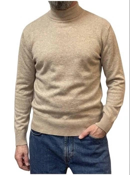 Чоловічий гольф кашемірової якості, світло-бежевий колір, р. XL-XXL