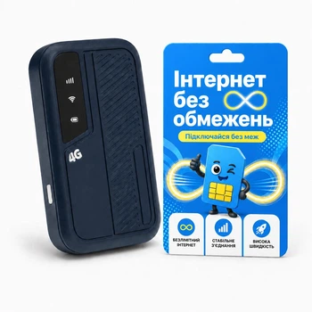 4G LTE Wi-Fi роутер M34 портативный с аккумулятором 3000 мА·ч + 1мес интернета Киевстар