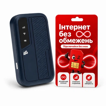 4G LTE Wi-Fi роутер M34 портативный с аккумулятором 3000 мА·ч + безлимитная SIM-карта Vodafone