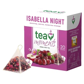 Чай фруктово-ягодный Tea Moments Isabella Night Ночь Изабеллы 20 пирамидок по 1.6 г