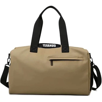 Сумка дорожная Lesko 728 Sand спортивная 20-35L с карманами снаружи регулируемым плечевым ремнем