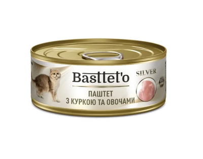 Корм влажный для котов паштет с курицей и овощами Bastteto, же/б 85 г