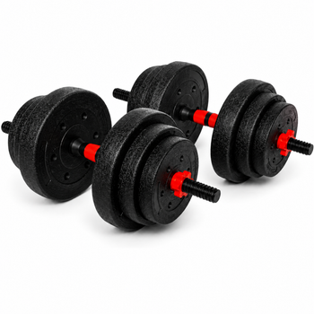 Гантелі композитні Champion X-venum 2шт 51см 11.5 кг Чорно-Червоний