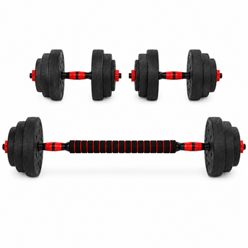 Гантелі композитні зі Штангою Champion X-venum 2шт 40см 12.5 кг Чорно-Червоний